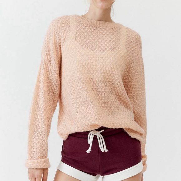 COPY - NEW High Waisted Cheeky Micro Sweat Short Maroon size Large - Picture 3 of 5